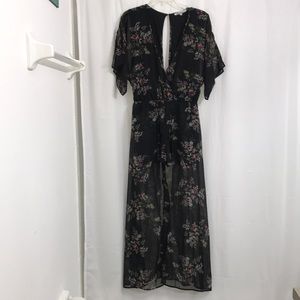 Open Front Floral Romper